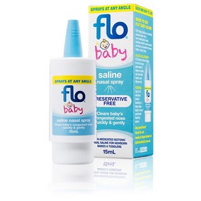 호주 FLO 베이비 아기 코막힘 생리 식염수 스프레이 Baby Nasal Spay 15ml, 1개