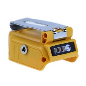 듀얼 USB 및 LED 디스플레이 컨버터 어댑터 12V 5A DC 출력 인터페이스 및 클립 DEWALT 18V 20V 리튬 이, 1) clip and DC