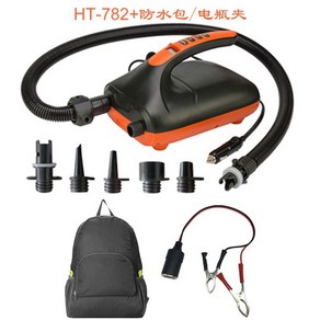 차랑용 에어펌프 고무보트 12V 자동차 튜브 패들보드, E. HT-782+배터리클립+방수가방, 4캔 ﻿