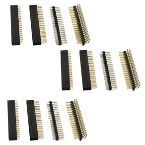 12PCS 40 GPIO 핀 헤더 키트 20X2 직각 핀 헤더 소켓 용 GPIO 라즈베리 파이 제로 / 4B / + 3B / 3B / 3A +, 보여진 바와 같이, 하나, 1개