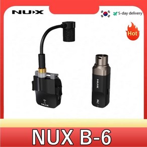 NUX B-6 무선 시스템 색소폰용 구즈넥 마이크 전문가용 고해상도 24 비트 44.1kHz 오디오 제공, 1개