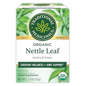 Taditional Medicinals Oganic Nettle Leaf Hebal Taditional Medicinals 유기농 쐐기풀 잎 허브차 관절 건강 및 전반적, 16 Count (Pack of 1), 1개