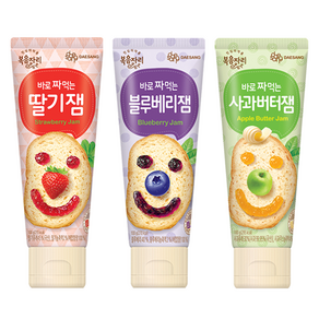[한정특가] 복음자리 바로 짜먹는 잼 딸기+블루베리+사과버터잼 세트, 100g, 1개