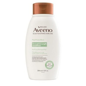 Aveeno 스트렝스 렝스 식물성 단백질 블렌드 샴푸 강하고 건강한 모발을 위한 비건 포뮬라 화이트 300ml, 12 Fl Oz (Pack of 1), 1개, 354ml