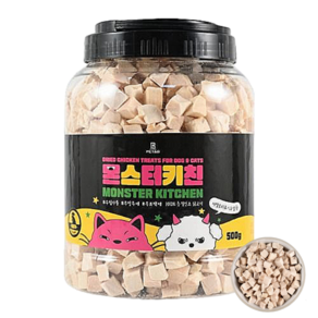 몬스터키친 동결건조 전분없는 천연닭가슴살 트릿500g 조단백86%(원형통), 1개, 500g