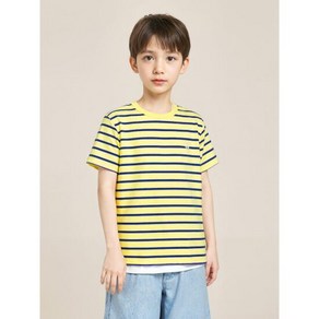 [25SS 10%][빈폴키즈] [Essential] 스트라이프 반팔 티셔츠 옐로우 (BI5242UE5E)