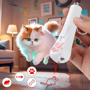 윈티크 고양이 Led 도형 놀이 장난감, 1개, 화이트