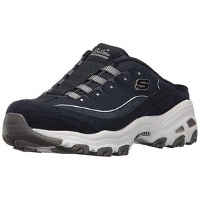 스케쳐스 스포츠 여성용 D'Lites 슬립온 뮬 스니커즈 블랙 120820, Navy/White, 8, Navy/White