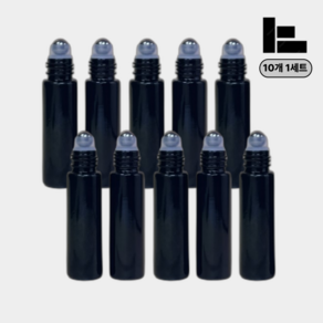 리빙쿡 미니 롤온 오일 향수 공병 10ML, 10개, 블랙