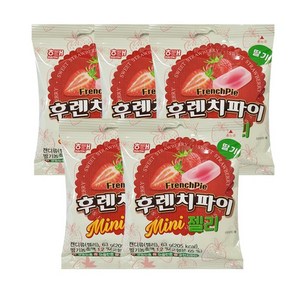 해태제과 후렌치파이 젤리 딸기 63g, 5개