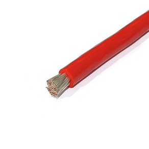 케이블 실리콘케이블 실리콘 전선 고온 200C 순동선, 8AWG(레드), 1개