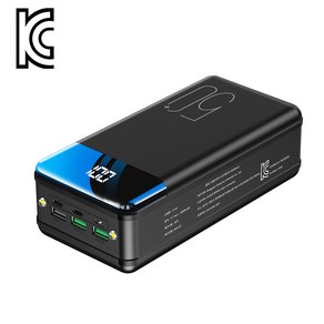 인플리바타 LED 조명 대용량 멀티단자 고속충전 보조배터리 50000mAh, 블랙