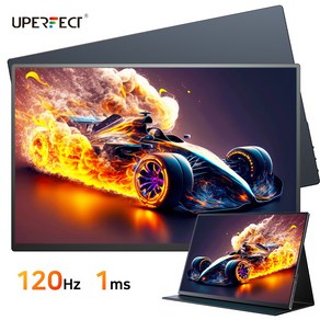 UPERFECT 120Hz FHD 1080p 16'' 포터블 모니터 게임용 DEX 초경량 휴대용 모니터 UGame, 블랙, 40.64cm, 블랙