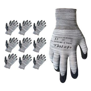 나이텍스 장갑 P100 안전 작업 손바닥 코팅 글러브 10켤레 / Nitex P100 Safety Coating Gloves 10pais, L, 10개