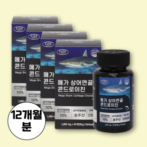 에버그린 호주산100% 상어연골 콘드로이친 황산 HACCP 식약청인증 해조칼슘 보스웰리아 저분자 피쉬콜라겐, 4박스, 90정