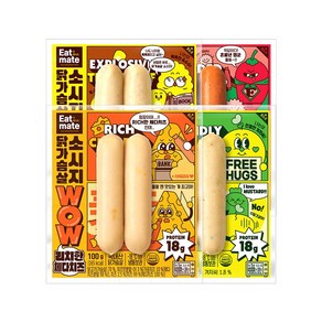 [랭킹닭컴] 잇메이트 닭가슴살 소시지 WOW 맛보기 세트, 20개, 100g