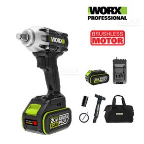 웍스 WORX 20V WE270 전동 임팩 렌치 브러시리스 충전 핸드 임팩트 드릴 4 암페어, 기본 세트-본체1개+배터리1개+충전기, 1개