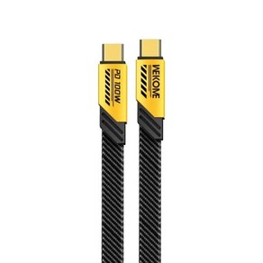 WEKOME C타입 to C타입 고속 충전 케이블 아이폰 삼성 샤오미 원플러스 USB A to USB C 데이터 코드, 01 C-C 100W Yellow_01 1m, 1개