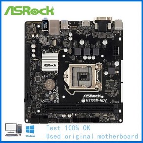 메인보드 ASRock H310CM-HDV 컴퓨터 마더 보드 LGA 1151 DDR4 H310 데스크탑 메인 코어 i5 9600K i7 Cpus, 한개옵션0