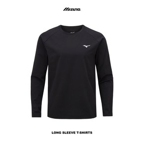 [국내배송] 미즈노 LONG SLEEVE T-SHIRTS 블랙 신축성 좋은 편안한 캐주얼 남녀공용 긴팔티셔츠