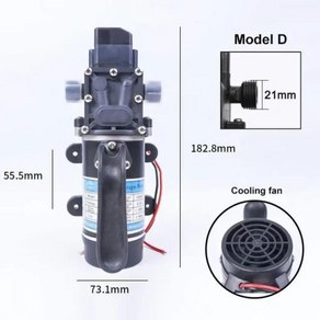워터양수기 콤프레샤컴프레셔 농업용 전기 워터 펌프 자동 스위치 블랙 마이크로 고압 다이어프램 물 분무기 세차 15W120W 12V 24V, 12) Model DFS 3210  12V 100W, 1개