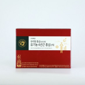 (초록마을) 유기농 6년근 홍삼스틱 + 쇼핑백, 300ml, 1박스