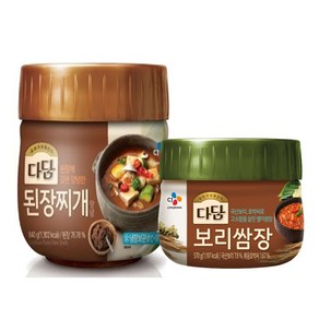 (냉장)cj제일제당 다담된장찌개전용840gx1개+다담 보리쌈장570gx1개, 1세트, 570g