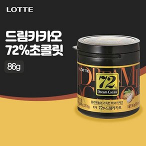 [롯데] 드림카카오 72% 초콜릿(86g), 1개, 86g