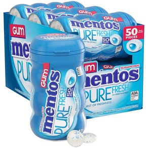 Mentos Pue Fesh Chewing Gum 멘토스 퓨어 프레쉬 츄잉 검 프레쉬 민트 50개입 6팩, 6개