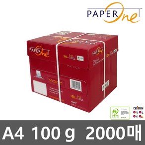 페이퍼원 A4용지 복사용지 A4 100g 1박스 2000매, 단품