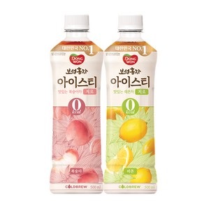 [동원] 보성홍차 아이스티 제로 복숭아 500ml 12개 + 레몬 500ml 12개