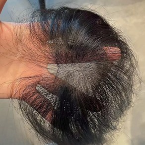 큐엔유 내추럴 여성 앞머리 가발 수제 인모 정수리 부분가발, 1개, 자연블랙 중간가르마 타입