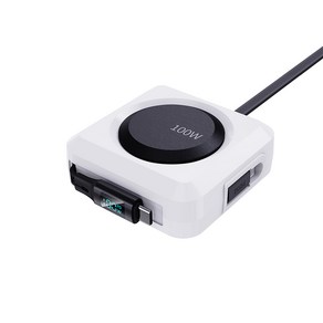 PZOZ 멀티 디스플레이 C타입 to C타입 PD 고속충전 릴케이블 100W, 1개, 흑백, 1.5m