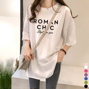 스타일아유 여성 ROMAN CHIC 오버핏 반팔 티셔츠 노마진 정품원단 자체생산[AYG6TS352A]