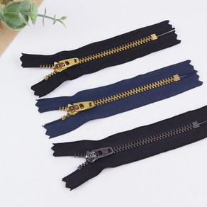 JSTading YKK 청바지 지퍼 10cm (4inch) YKK지퍼 바지지퍼, 02 블랙(골드이빨), 1개