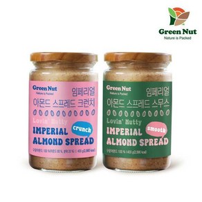 M) 임페리얼 아몬드버터 크런치 1통+스무스 1통400g2통), 400g, 1개