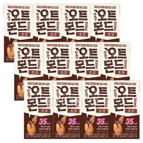[지노앤코] 롯데칠성 오트몬드 저당 초코, 12개, 190ml
