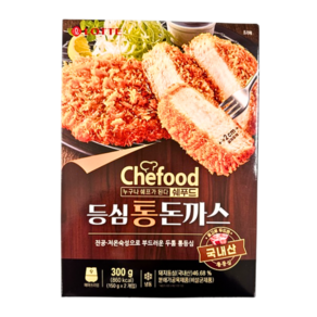 롯데 쉐푸드 도톰 등심통돈까스300g(약2cm 두께) 국내산 통등심 수제방식 통돈까스