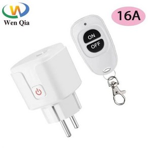 소켓 전기 220V 원격 플러그 스위치 EU 스마트 원격 콘센트 제어 110V 무선 조명용 mhz ON OFF 16A FR 433