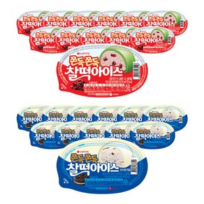 [롯데웰푸드] 찰떡 아이스 통팥 12개+ 쿠키앤크림 12개, 1개, 90ml