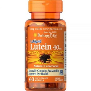 Puitans Pide Lutein 퓨리탄 프라이드 루테인 40mg 60소프트젤, 60 Count, 1개, 60정