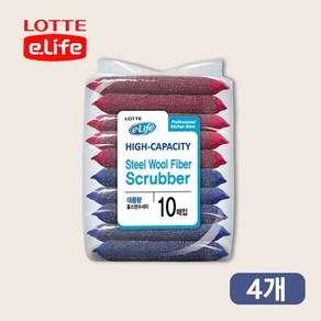 [롯데] 이라이프 울스텐 수세미, 10개입, 4개