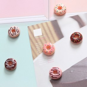 도넛 6pcs세트 냉장고 현관문 인테리어 자석 귀여운 마그넷, 도넛 6pcs 세트 자석