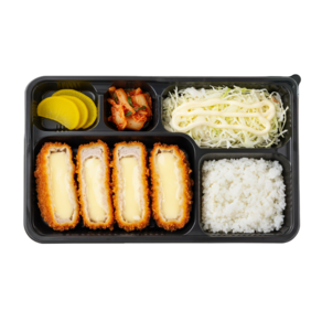 형제팩 5칸 돈까스 도시락 일회용 배달 포장 용기, 100개, 1세트