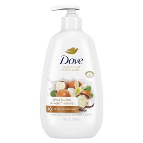 Dove Advanced Cae 시어 버터 & 웜 바닐라 핸드 워시 부드럽고 매끄러운 피부를 위한 최고의 일반 솝보다 더 많은 모이스처라이저 355ml(12온스), 1개