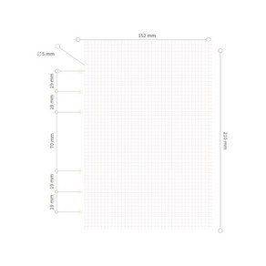 드림널스 A5 6공 다이어리 모눈 속지 리필 180page 대용량