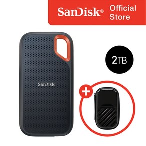 샌디스크 외장SSD 익스트림 방수 방진 휴대용 포터블 SSD E61 1TB/2TB/4TB (SSD 전용 케이스포함), 블랙, 2TB