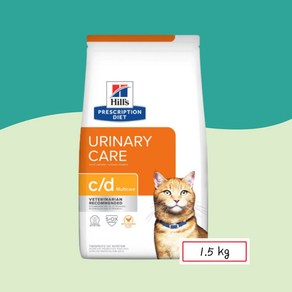 힐스 고양이 c/d 멀티케어 고양이 처방사료 cd c/d 유리너리 1.5kg, 1개, 닭