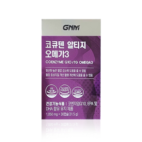 지엔엠라이프 GNM자연의품격 코큐텐 오메가3 30 GT, 1개