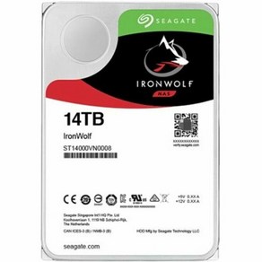 씨게이트 아이언울프 하드 디스크 14TB 3.5 인치 SATA 6 Gbs 7.2K NAS HDD ST14000VN0008 신제품, 1개